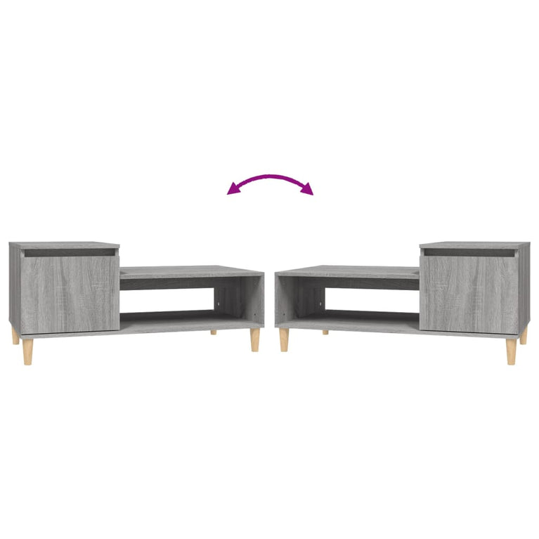 Salontafel 100x50x45 cm bewerkt hout grijs sonoma MeubelReus