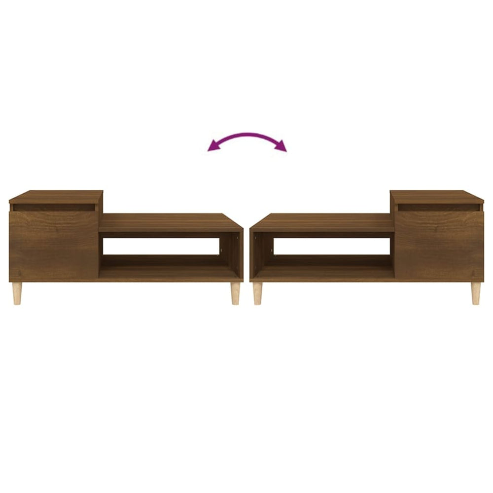 Salontafel 100x50x45 cm bewerkt hout bruineiken MeubelReus