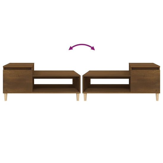 Salontafel 100x50x45 cm bewerkt hout bruineiken MeubelReus