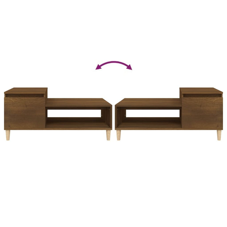 Salontafel 100x50x45 cm bewerkt hout bruineiken MeubelReus