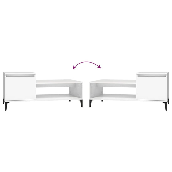 Salontafel 100x50x45 cm bewerkt hout wit MeubelReus