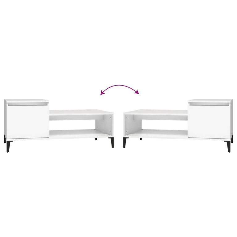 Salontafel 100x50x45 cm bewerkt hout wit MeubelReus