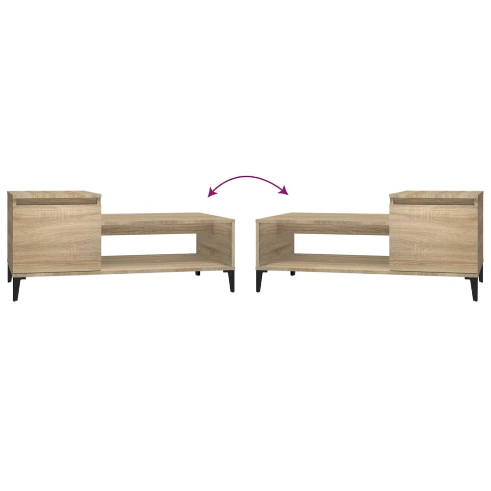 Salontafel 100x50x45 cm bewerkt hout sonoma eikenkleurig MeubelReus