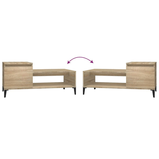 Salontafel 100x50x45 cm bewerkt hout sonoma eikenkleurig MeubelReus