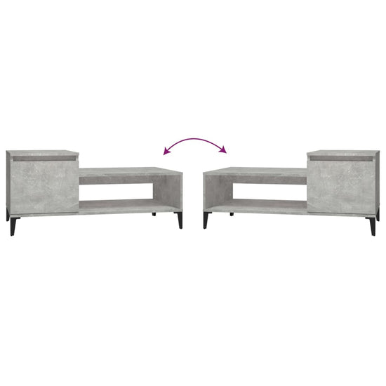 Salontafel 100x50x45 cm bewerkt hout betongrijs MeubelReus