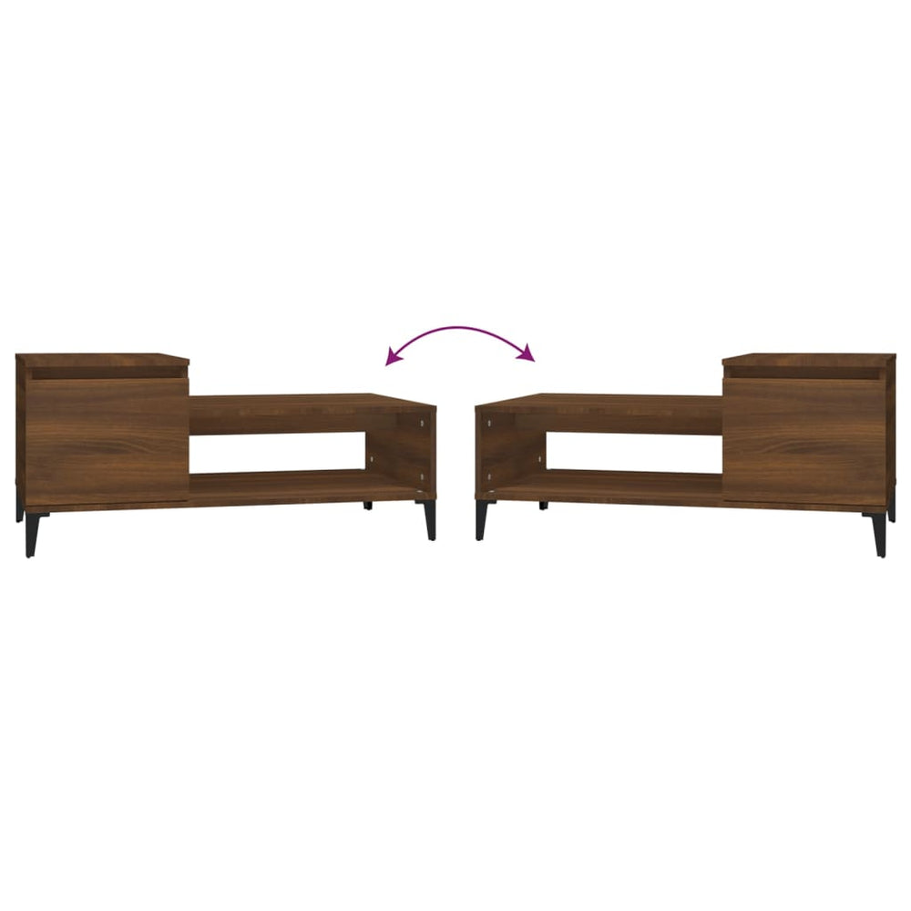 Salontafel 100x50x45 cm bewerkt hout bruineiken MeubelReus