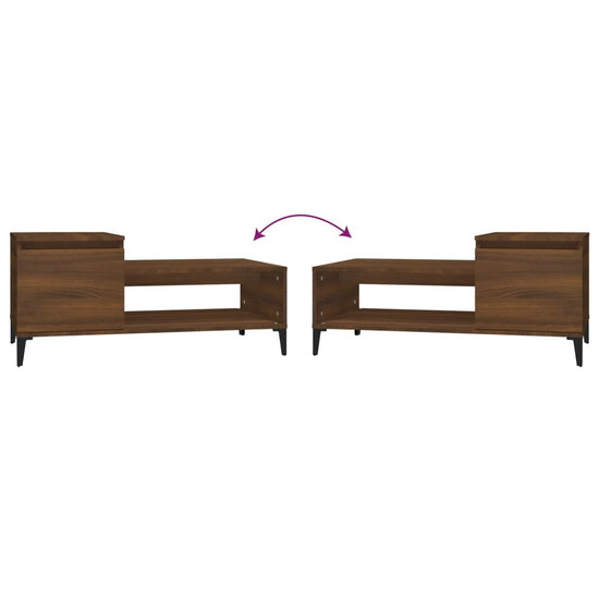 Salontafel 100x50x45 cm bewerkt hout bruineiken MeubelReus