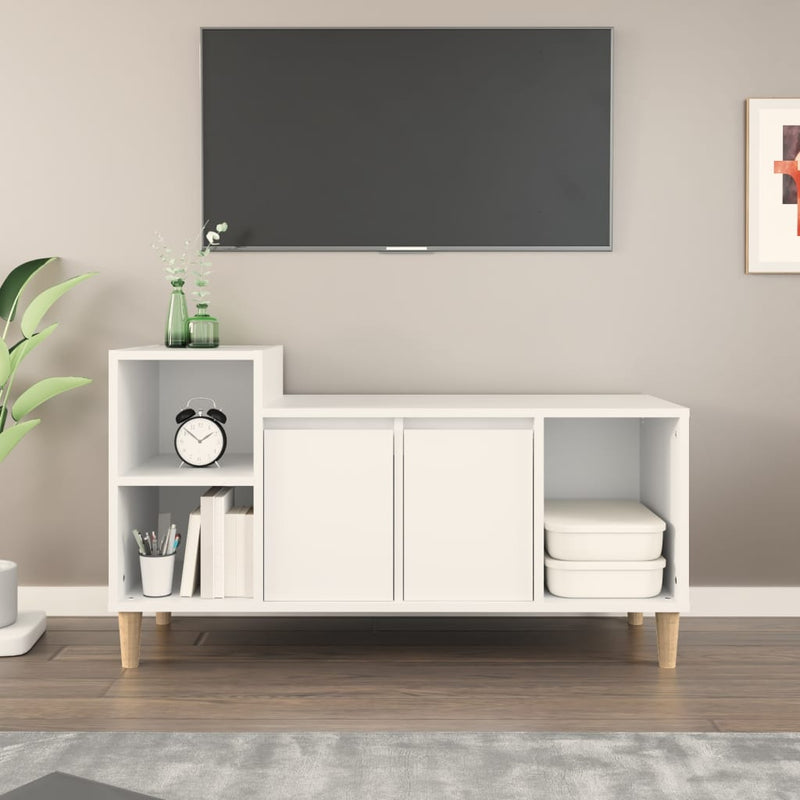 Tv-meubel 100x35x55 cm bewerkt hout wit MeubelReus