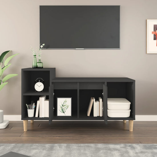 Tv-meubel 100x35x55 cm bewerkt hout zwart MeubelReus
