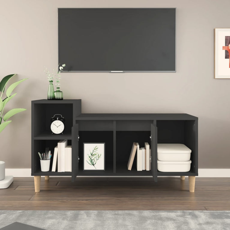 Tv-meubel 100x35x55 cm bewerkt hout zwart MeubelReus