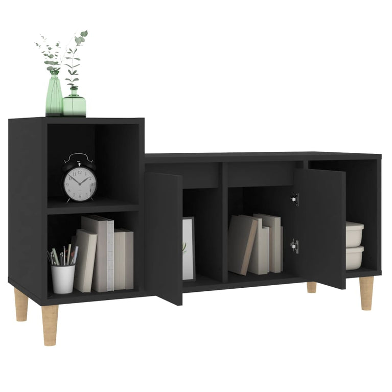 Tv-meubel 100x35x55 cm bewerkt hout zwart MeubelReus
