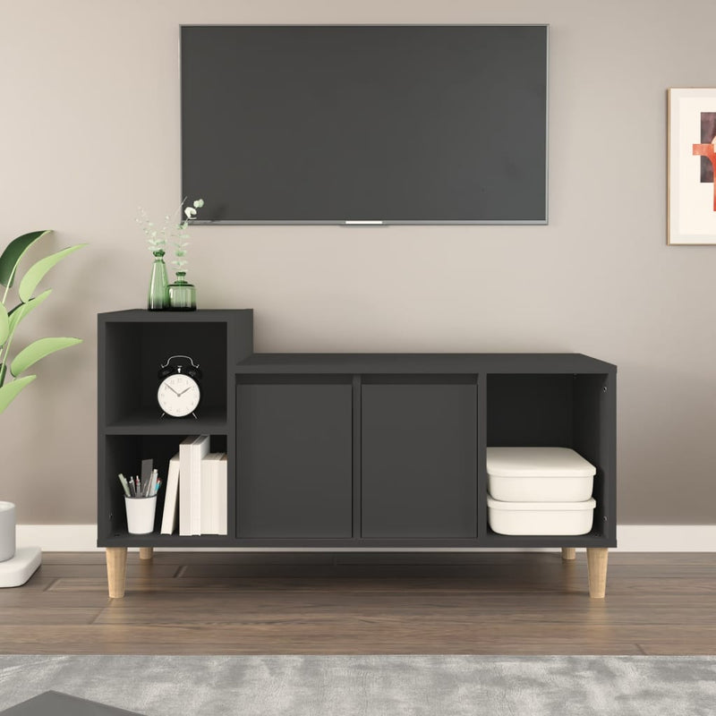 Tv-meubel 100x35x55 cm bewerkt hout zwart MeubelReus