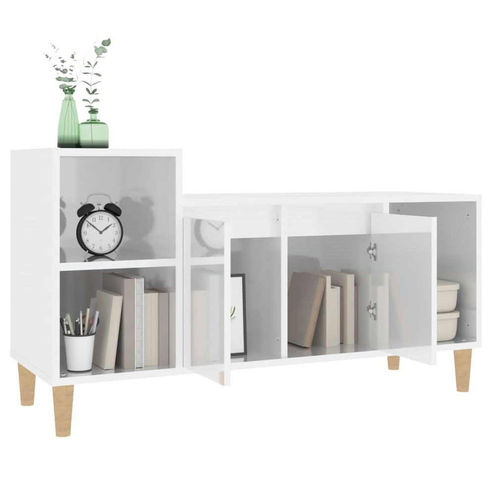 Tv-meubel 100x35x55 cm bewerkt hout hoogglans wit MeubelReus