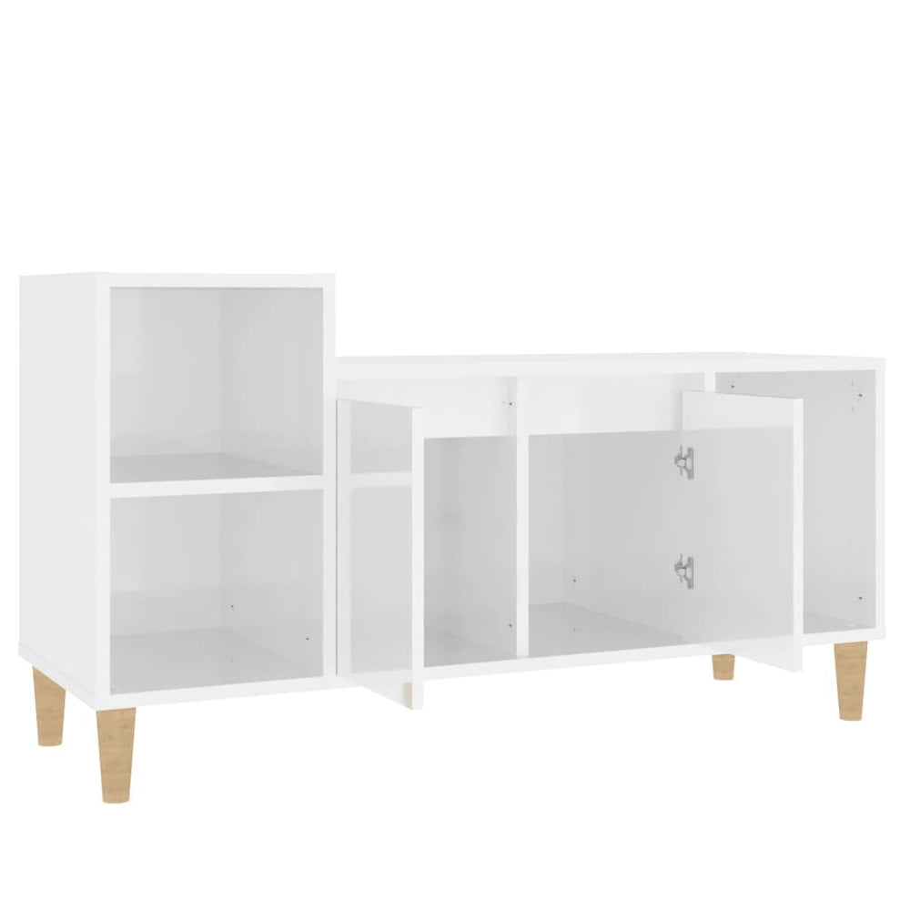 Tv-meubel 100x35x55 cm bewerkt hout hoogglans wit MeubelReus