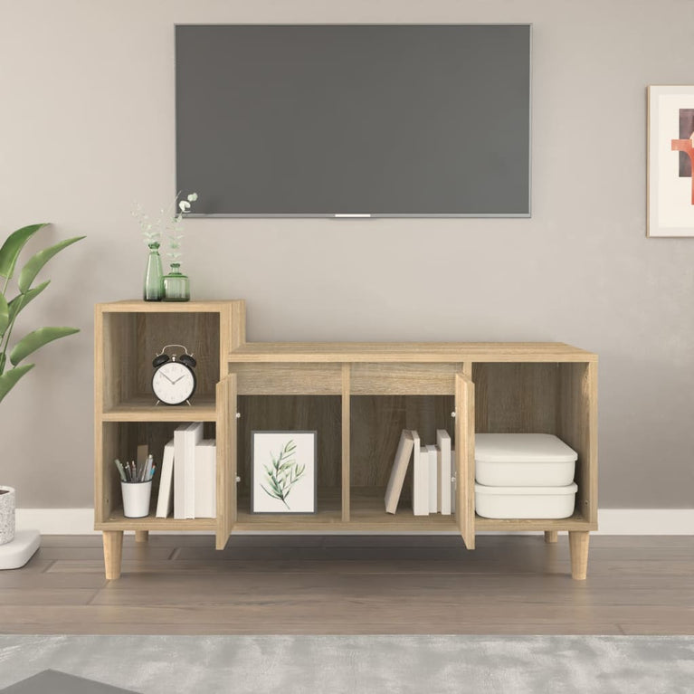 Tv-meubel 100x35x55 cm bewerkt hout sonoma eikenkleurig MeubelReus