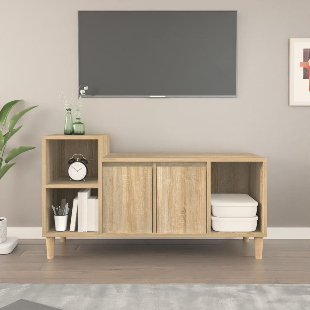 Tv-meubel 100x35x55 cm bewerkt hout sonoma eikenkleurig MeubelReus
