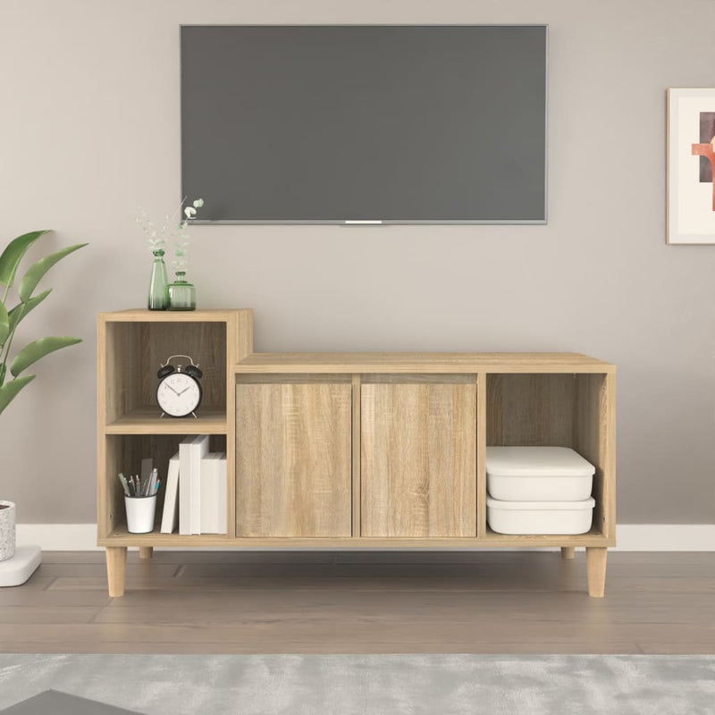 Tv-meubel 100x35x55 cm bewerkt hout sonoma eikenkleurig MeubelReus