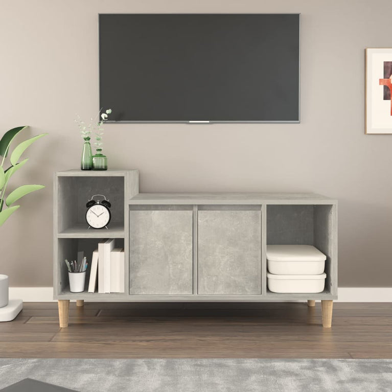 Tv-meubel 100x35x55 cm bewerkt hout betongrijs MeubelReus