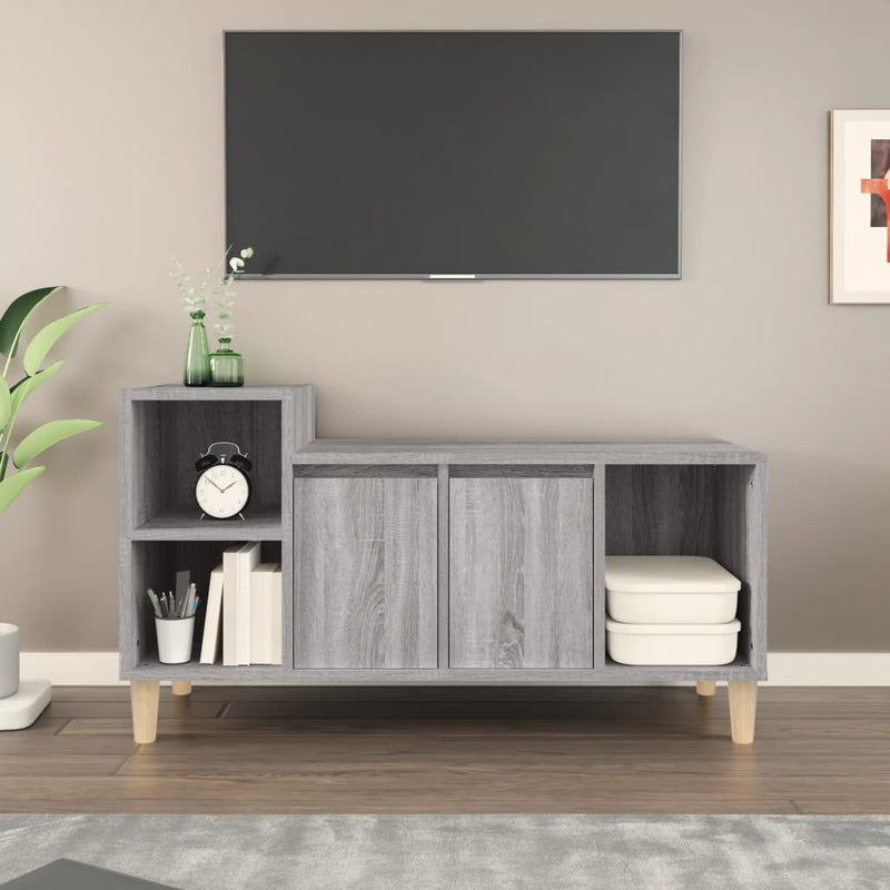 Tv-meubel 100x35x55 cm bewerkt hout grijs sonoma eikenkleurig MeubelReus