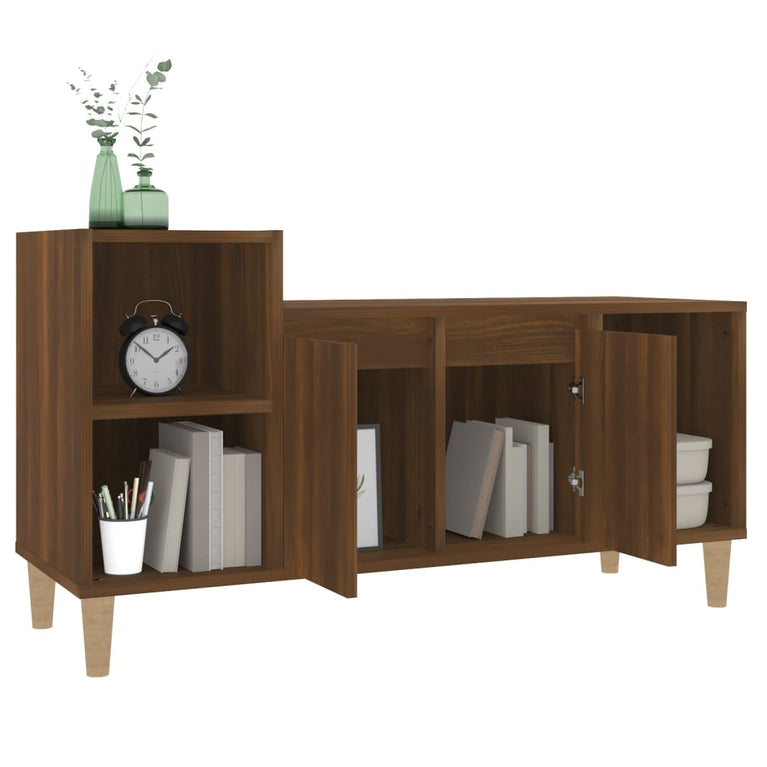 Tv-meubel 100x35x55 cm bewerkt hout bruin eikenkleur MeubelReus