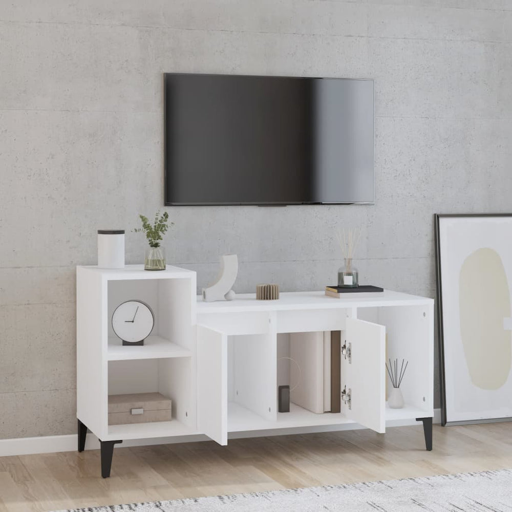Tv-meubel 100x35x55 cm bewerkt hout wit MeubelReus