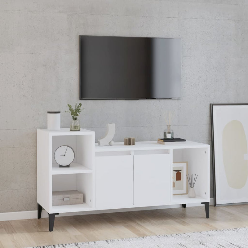 Tv-meubel 100x35x55 cm bewerkt hout wit MeubelReus