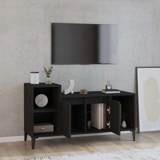 Tv-meubel 100x35x55 cm bewerkt hout zwart MeubelReus