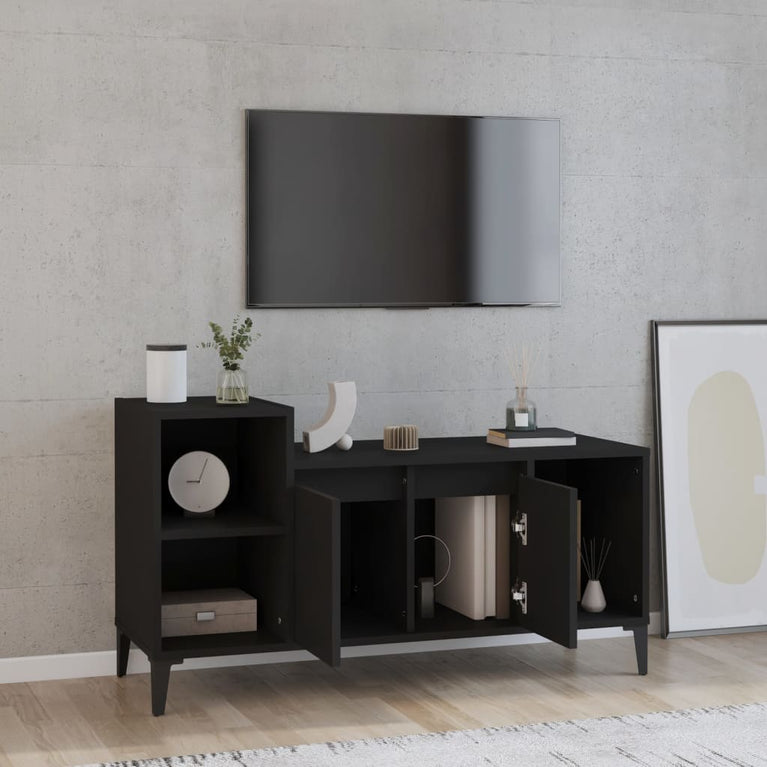 Tv-meubel 100x35x55 cm bewerkt hout zwart MeubelReus