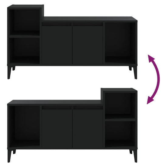 Tv-meubel 100x35x55 cm bewerkt hout zwart MeubelReus