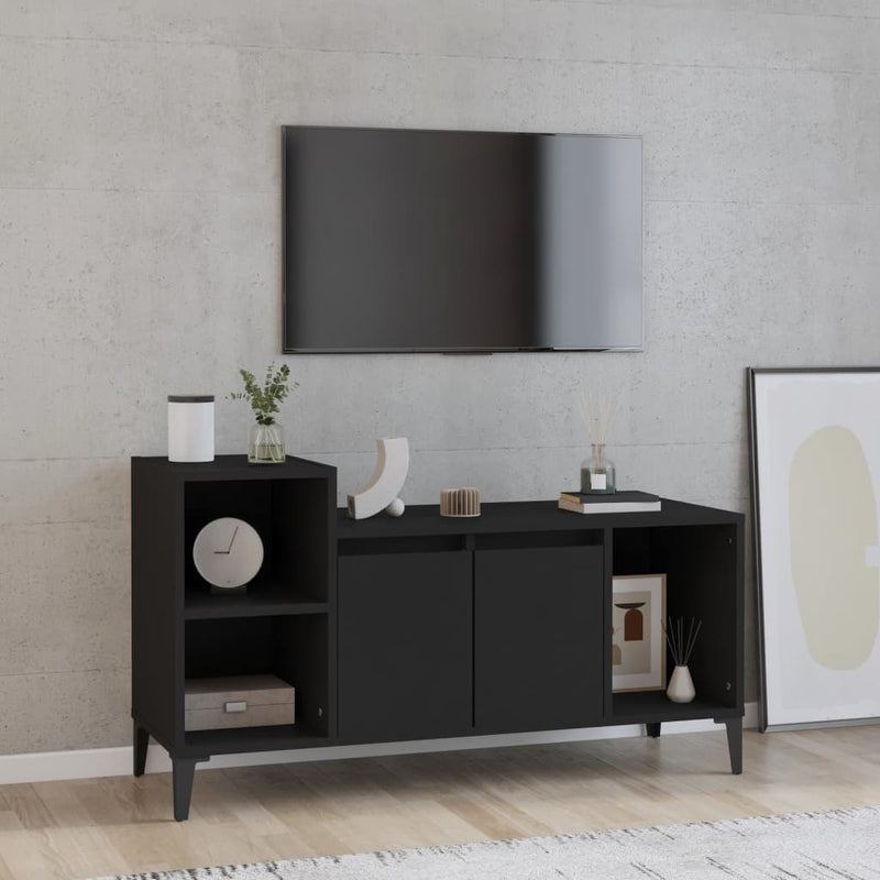 Tv-meubel 100x35x55 cm bewerkt hout zwart MeubelReus