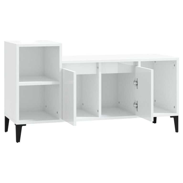 Tv-meubel 100x35x55 cm bewerkt hout hoogglans wit MeubelReus