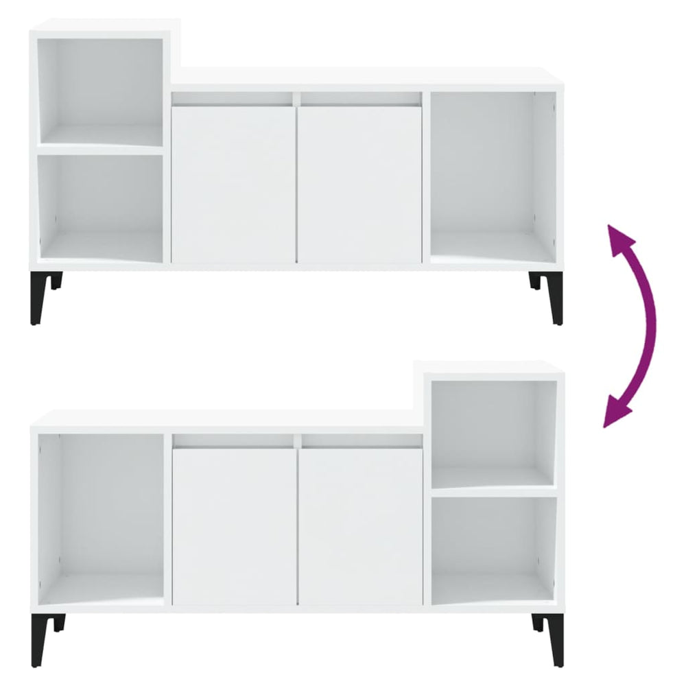 Tv-meubel 100x35x55 cm bewerkt hout hoogglans wit MeubelReus