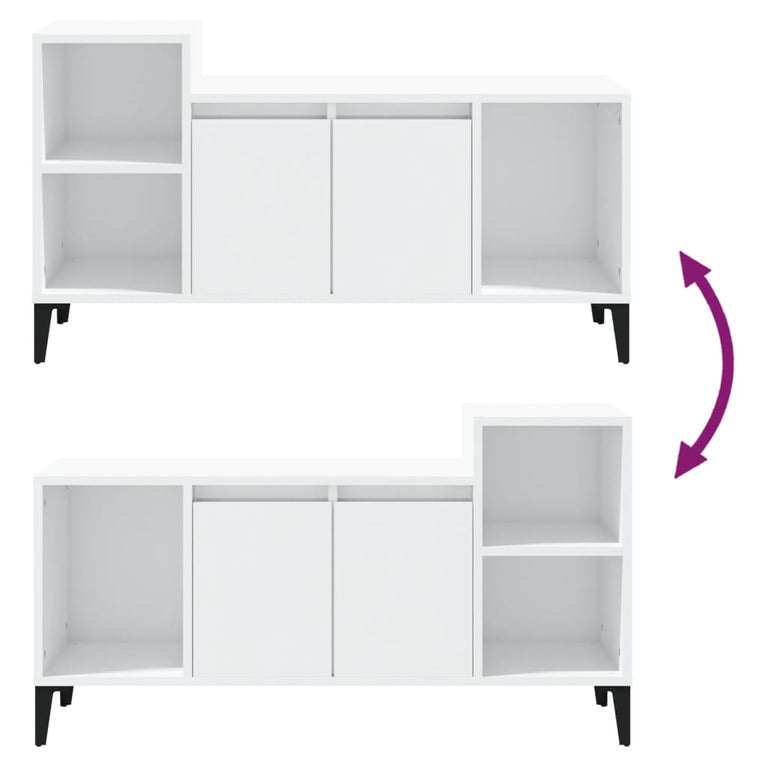 Tv-meubel 100x35x55 cm bewerkt hout hoogglans wit MeubelReus