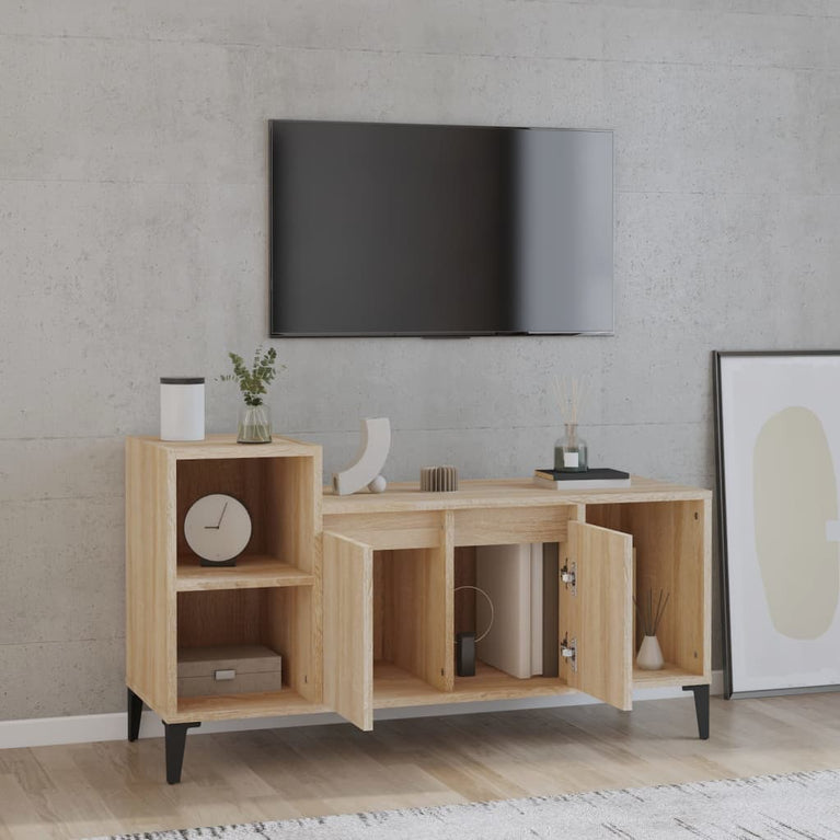 Tv-meubel 100x35x55 cm bewerkt hout sonoma eikenkleurig MeubelReus