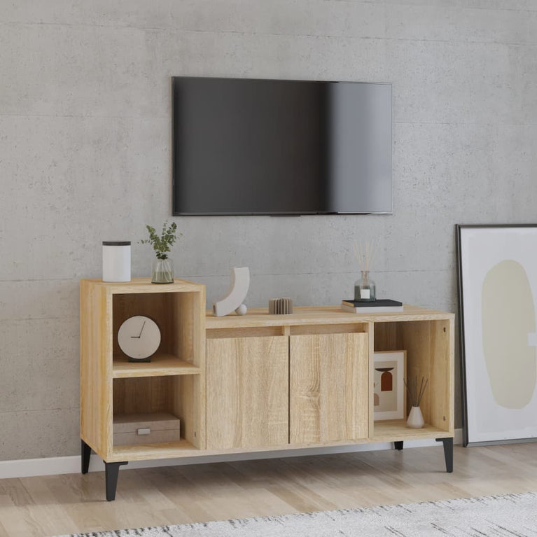 Tv-meubel 100x35x55 cm bewerkt hout sonoma eikenkleurig MeubelReus