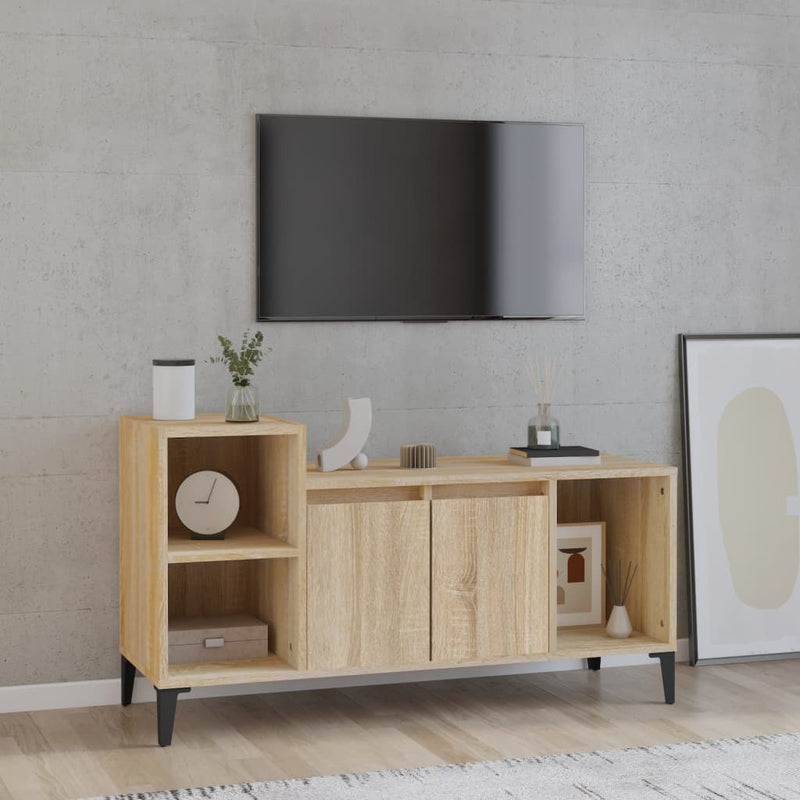 Tv-meubel 100x35x55 cm bewerkt hout sonoma eikenkleurig MeubelReus