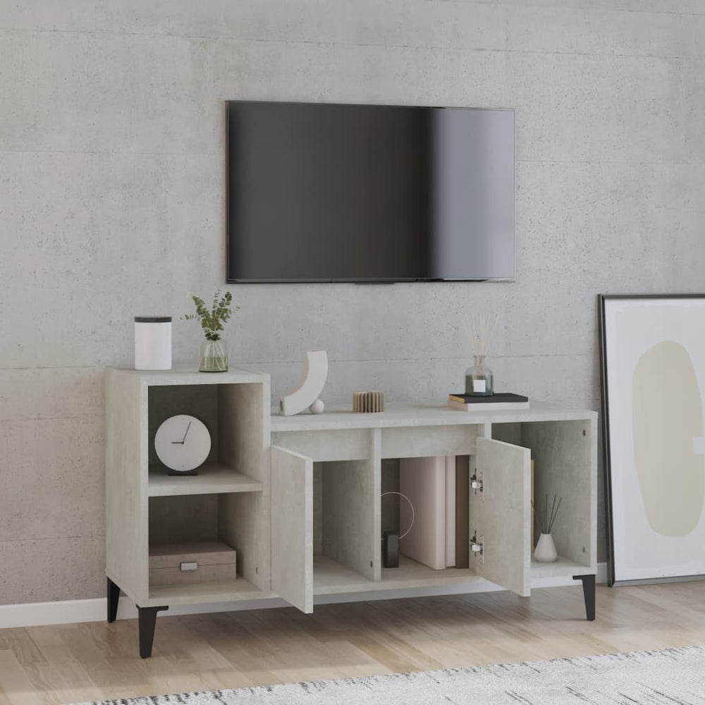 Tv-meubel 100x35x55 cm bewerkt hout betongrijs MeubelReus