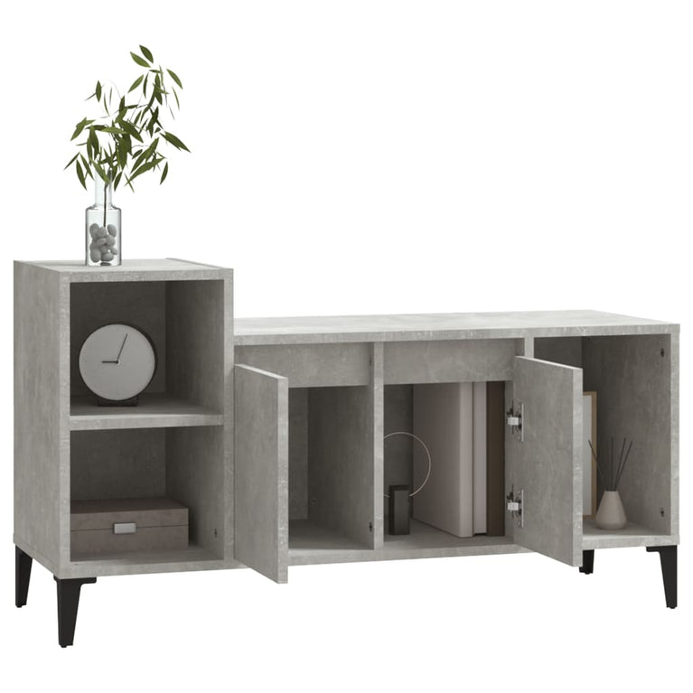 Tv-meubel 100x35x55 cm bewerkt hout betongrijs MeubelReus