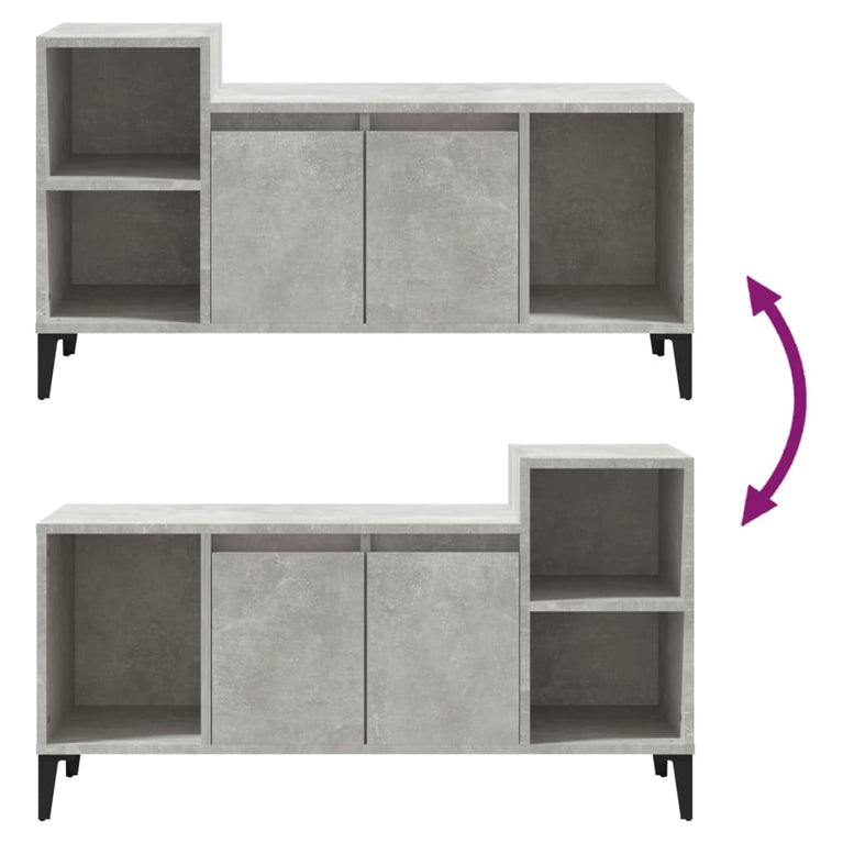 Tv-meubel 100x35x55 cm bewerkt hout betongrijs MeubelReus