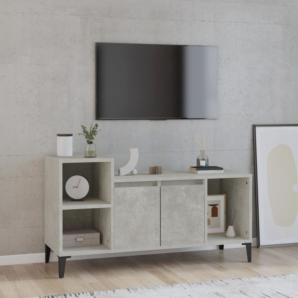 Tv-meubel 100x35x55 cm bewerkt hout betongrijs MeubelReus
