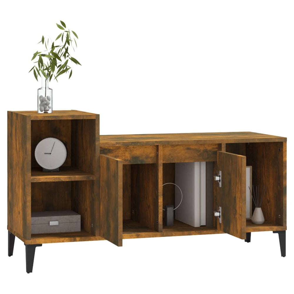 Tv-meubel 100x35x55 cm bewerkt hout gerookt eikenkleurig MeubelReus