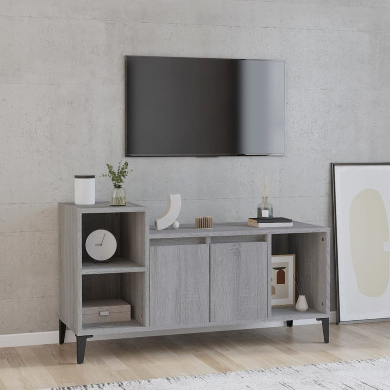 Tv-meubel 100x35x55 cm bewerkt hout grijs sonoma eikenkleurig MeubelReus