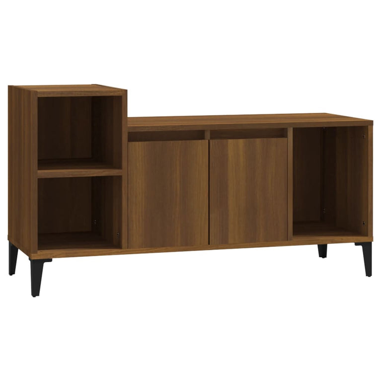 Tv-meubel 100x35x55 cm bewerkt hout bruin eikenkleur MeubelReus