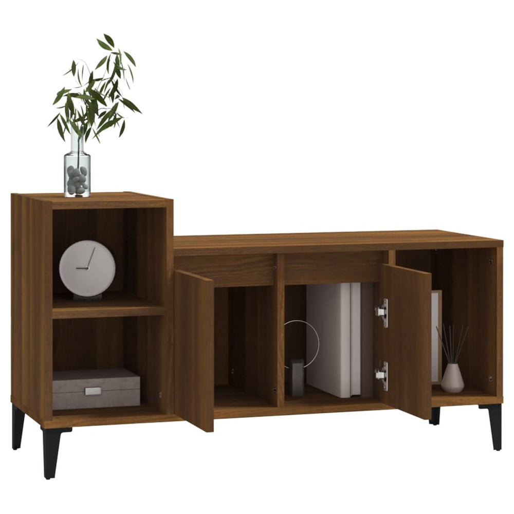 Tv-meubel 100x35x55 cm bewerkt hout bruin eikenkleur MeubelReus