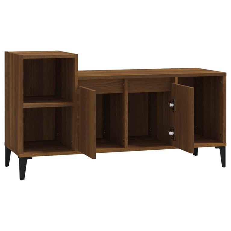 Tv-meubel 100x35x55 cm bewerkt hout bruin eikenkleur MeubelReus