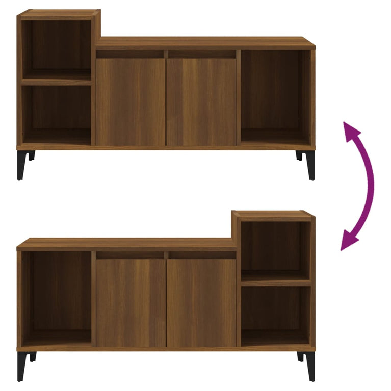 Tv-meubel 100x35x55 cm bewerkt hout bruin eikenkleur MeubelReus
