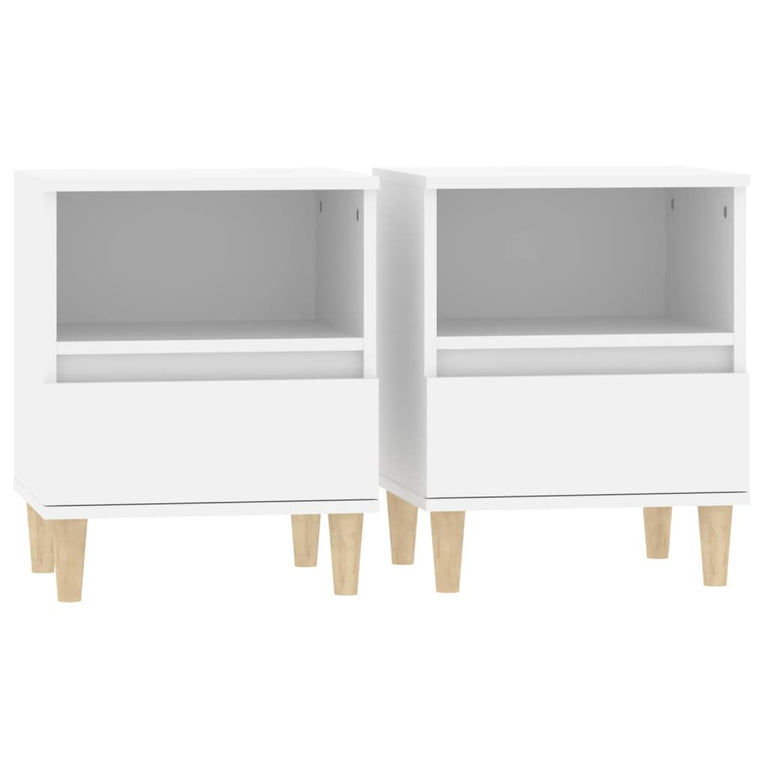 Nachtkastjes 2 st 40x35x50 cm wit MeubelReus