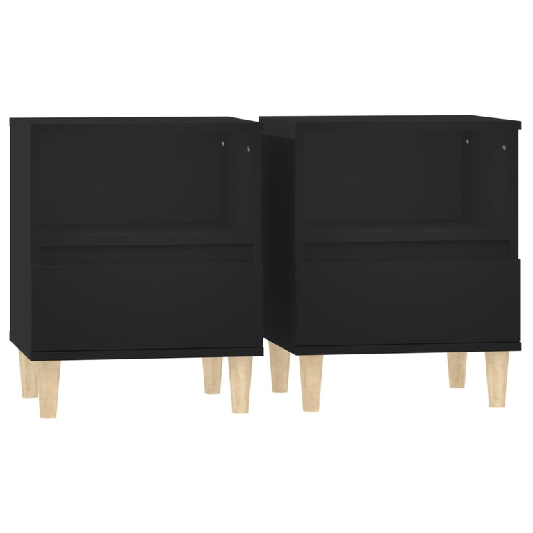 Nachtkastjes 2 st 40x35x50 cm zwart MeubelReus