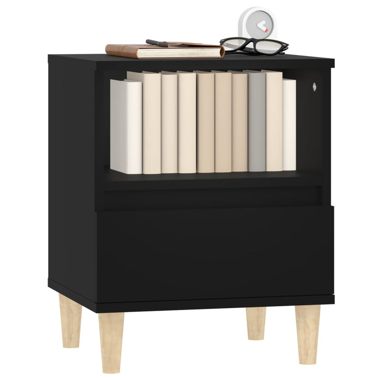 Nachtkastjes 2 st 40x35x50 cm zwart MeubelReus