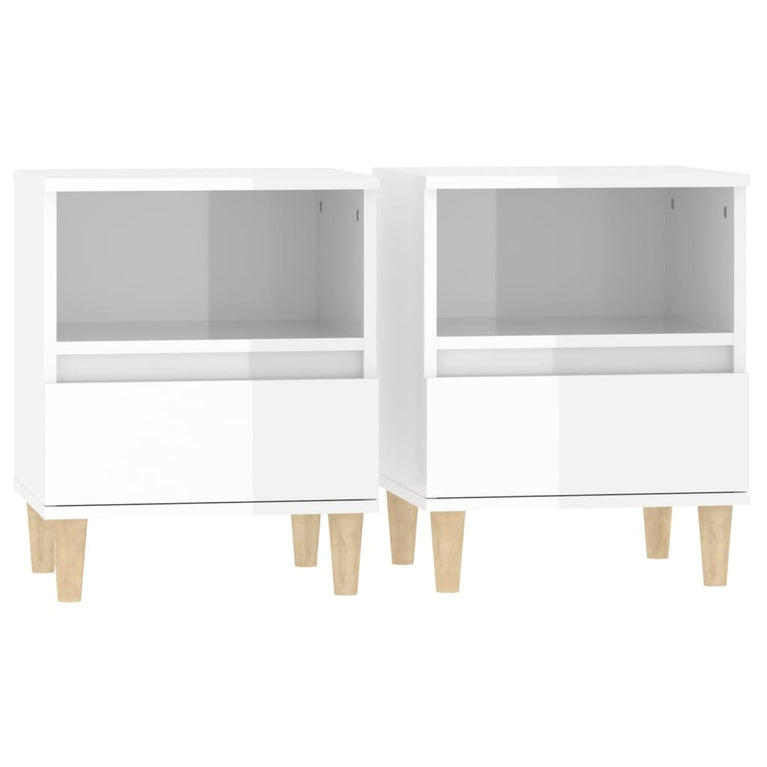 Nachtkastjes 2 st 40x35x50 cm hoogglans wit MeubelReus